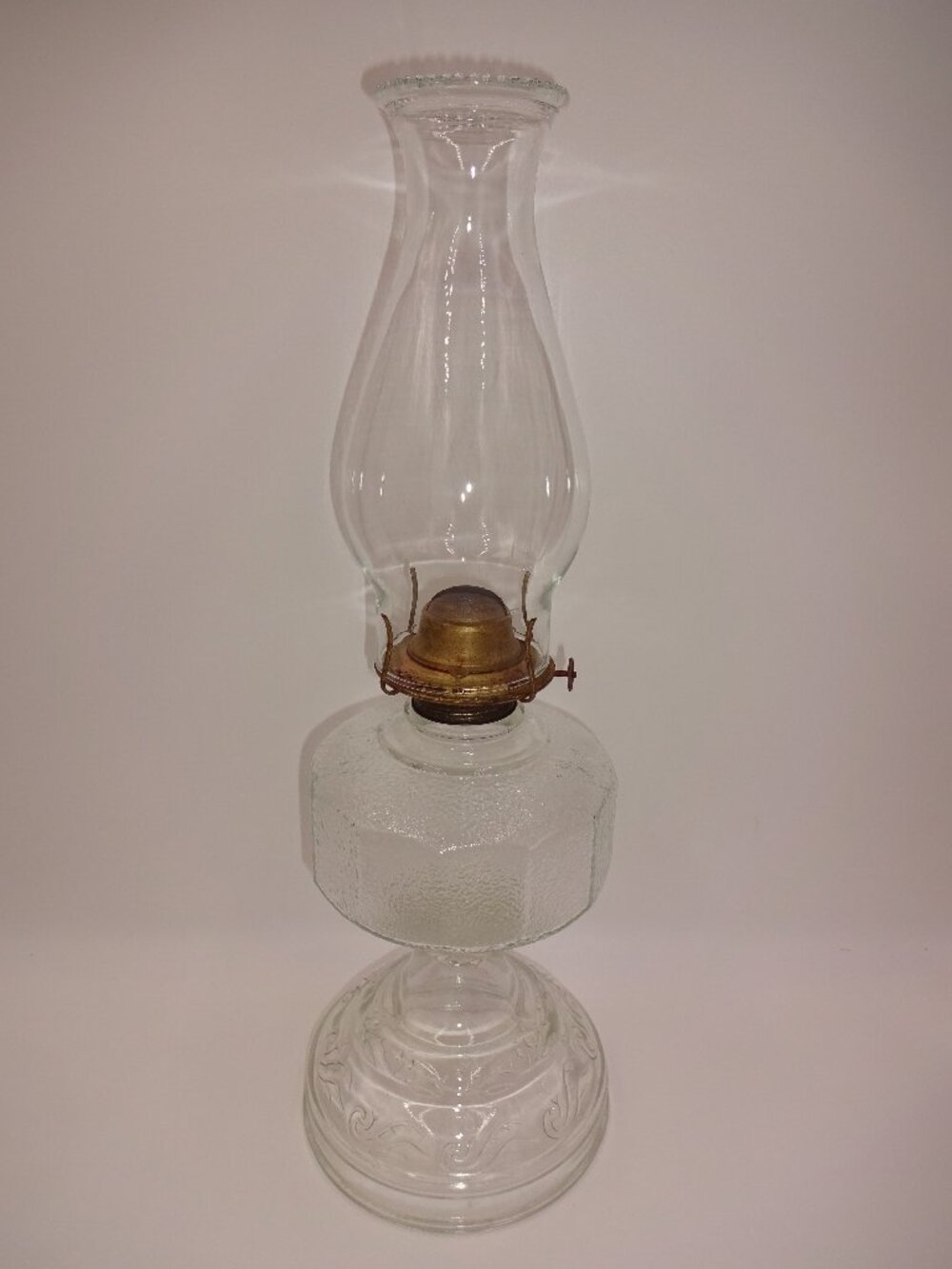 Vintage Tall Bartlett-Collins Homesteader Clear Glass Oil Lamp Chimney Burner